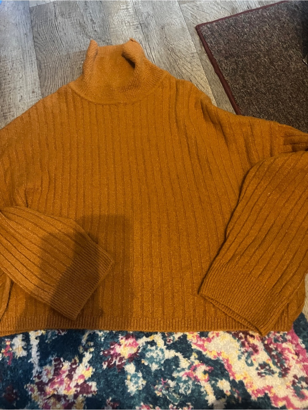 ASOS Women’s Ribbed Turtleneck Sweater - Rust - Picture 3 of 10